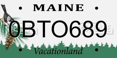 0BTO689 Maine License Plate