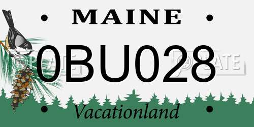 0BU028 Maine License Plate