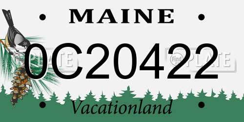0C20422 Maine License Plate