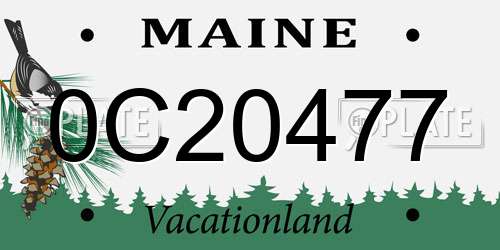 0C20477 Maine License Plate