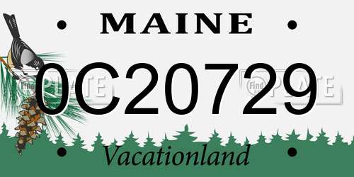 0C20729 Maine License Plate