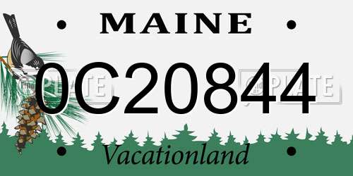 0C20844 Maine License Plate