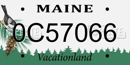 0C57066 Maine License Plate