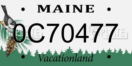 0C70477 Maine License Plate