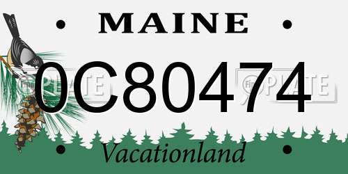 0C80474 Maine License Plate