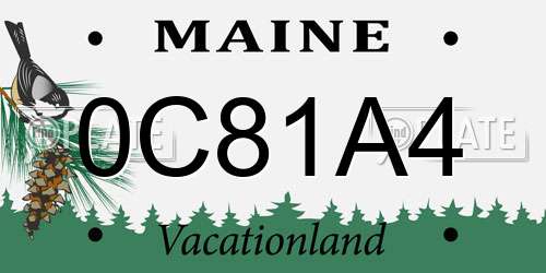 0C81A4 Maine License Plate