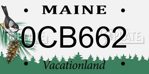 0CB662 Maine License Plate