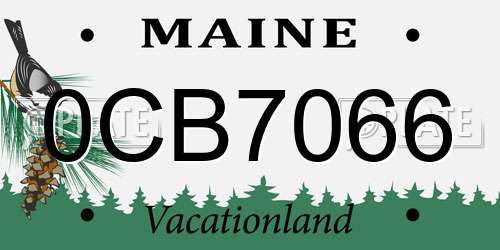 0CB7066 Maine License Plate