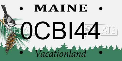 0CBI44 Maine License Plate