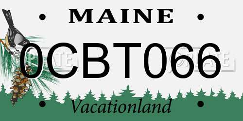 0CBT066 Maine License Plate