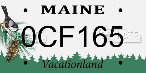 0CF165 Maine License Plate