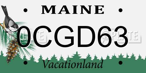 0CGD63 Maine License Plate