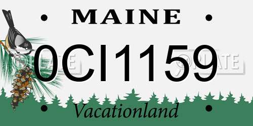 0CI1159 Maine License Plate