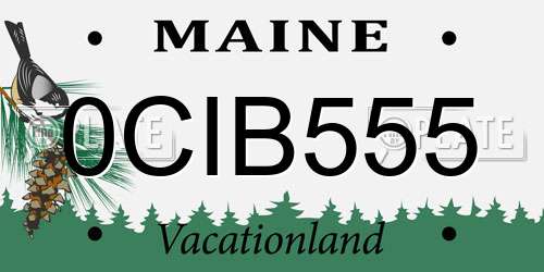 0CIB555 Maine License Plate