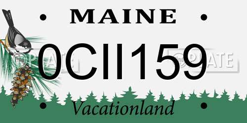 0CII159 Maine License Plate