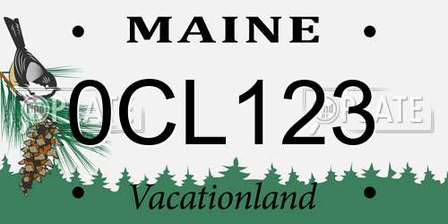 0CL123 Maine License Plate