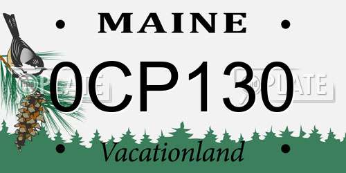 0CP130 Maine License Plate
