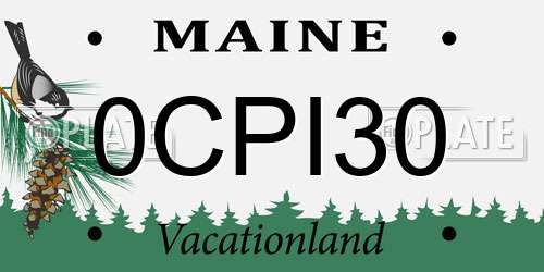 0CPI30 Maine License Plate