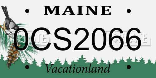 0CS2066 Maine License Plate