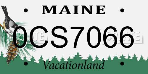 0CS7066 Maine License Plate