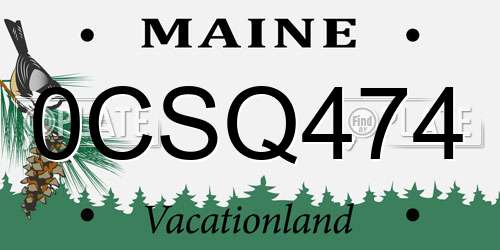 0CSQ474 Maine License Plate