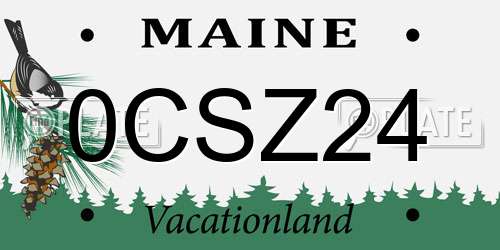 0CSZ24 Maine License Plate