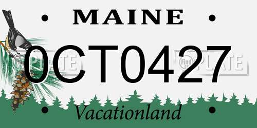 0CT0427 Maine License Plate
