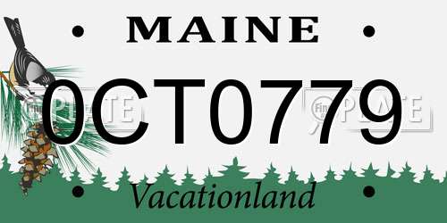 0CT0779 Maine License Plate