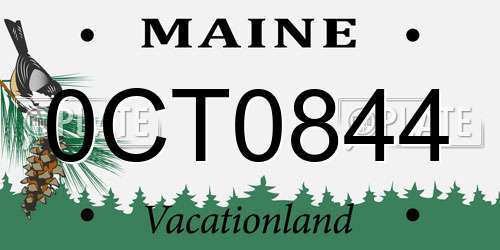 0CT0844 Maine License Plate