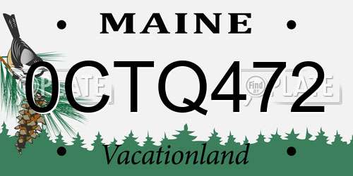 0CTQ472 Maine License Plate