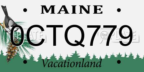 0CTQ779 Maine License Plate