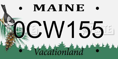 0CW155 Maine License Plate
