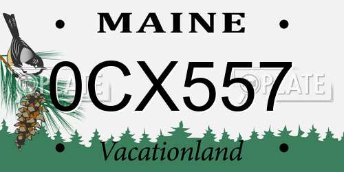 0CX557 Maine License Plate