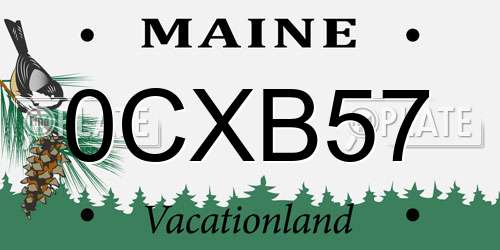 0CXB57 Maine License Plate