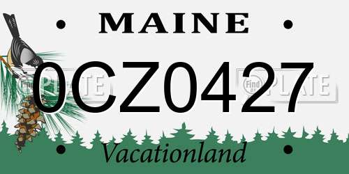 0CZ0427 Maine License Plate