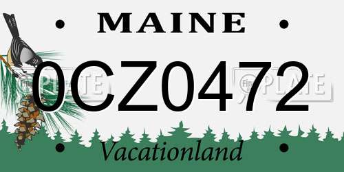0CZ0472 Maine License Plate