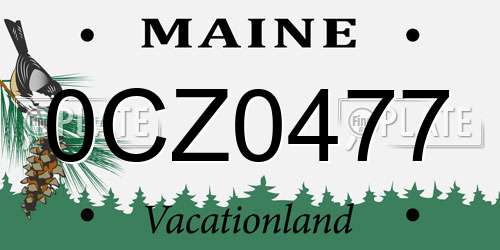 0CZ0477 Maine License Plate