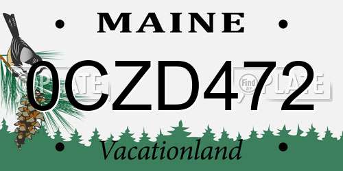 0CZD472 Maine License Plate