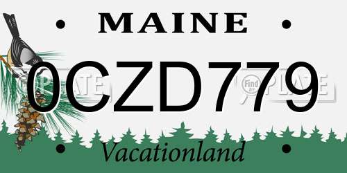 0CZD779 Maine License Plate
