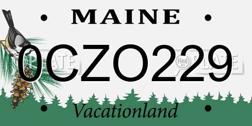 0CZO229 Maine License Plate