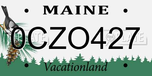 0CZO427 Maine License Plate