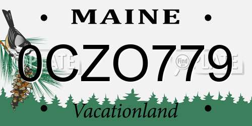 0CZO779 Maine License Plate