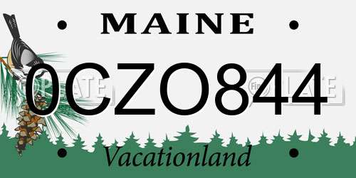 0CZO844 Maine License Plate