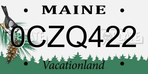 0CZQ422 Maine License Plate