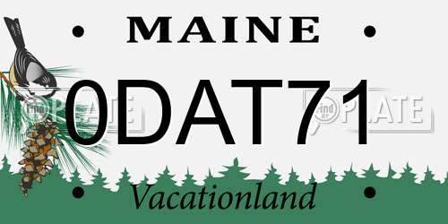 0DAT71 Maine License Plate