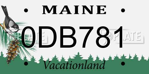 0DB781 Maine License Plate