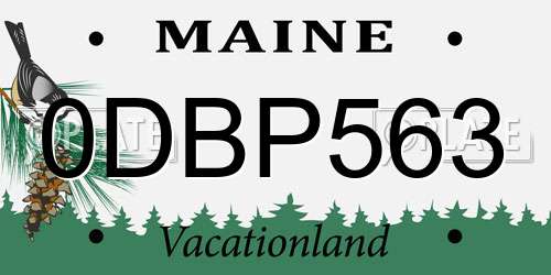 0DBP563 Maine License Plate