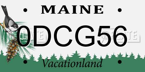 0DCG56 Maine License Plate