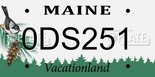 0DS251 Maine License Plate