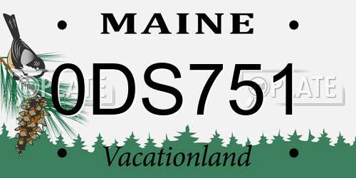 0DS751 Maine License Plate